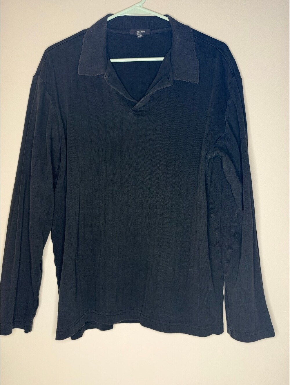 Alfani women's black long sleeve collared top